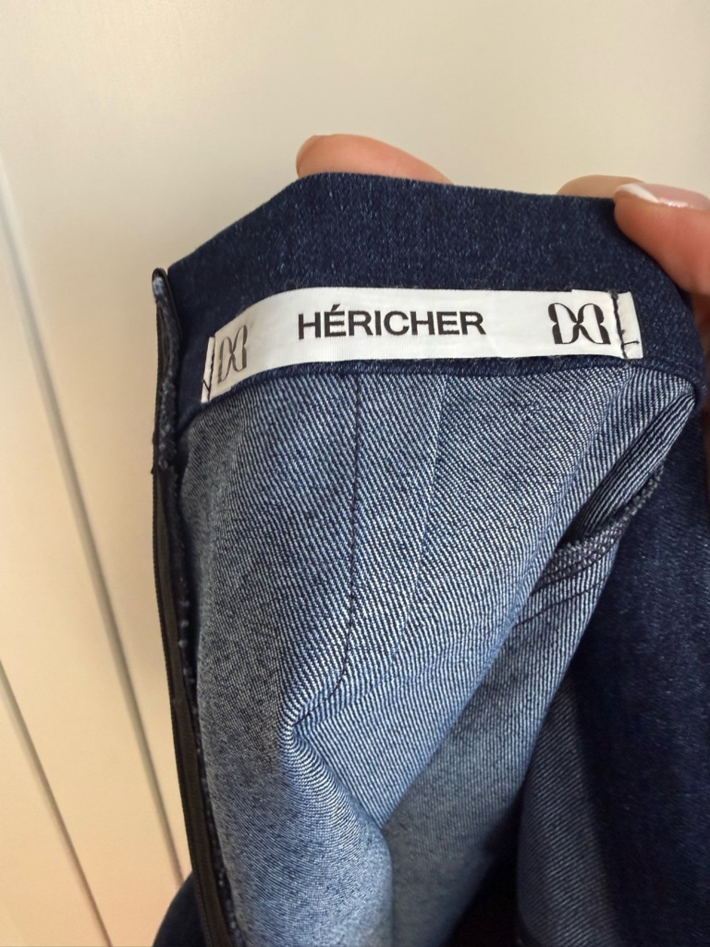 Vintage Colour-Block Jean Skirt - Made in Canada - Size S | HÉRICHER - Picture 4 of 7